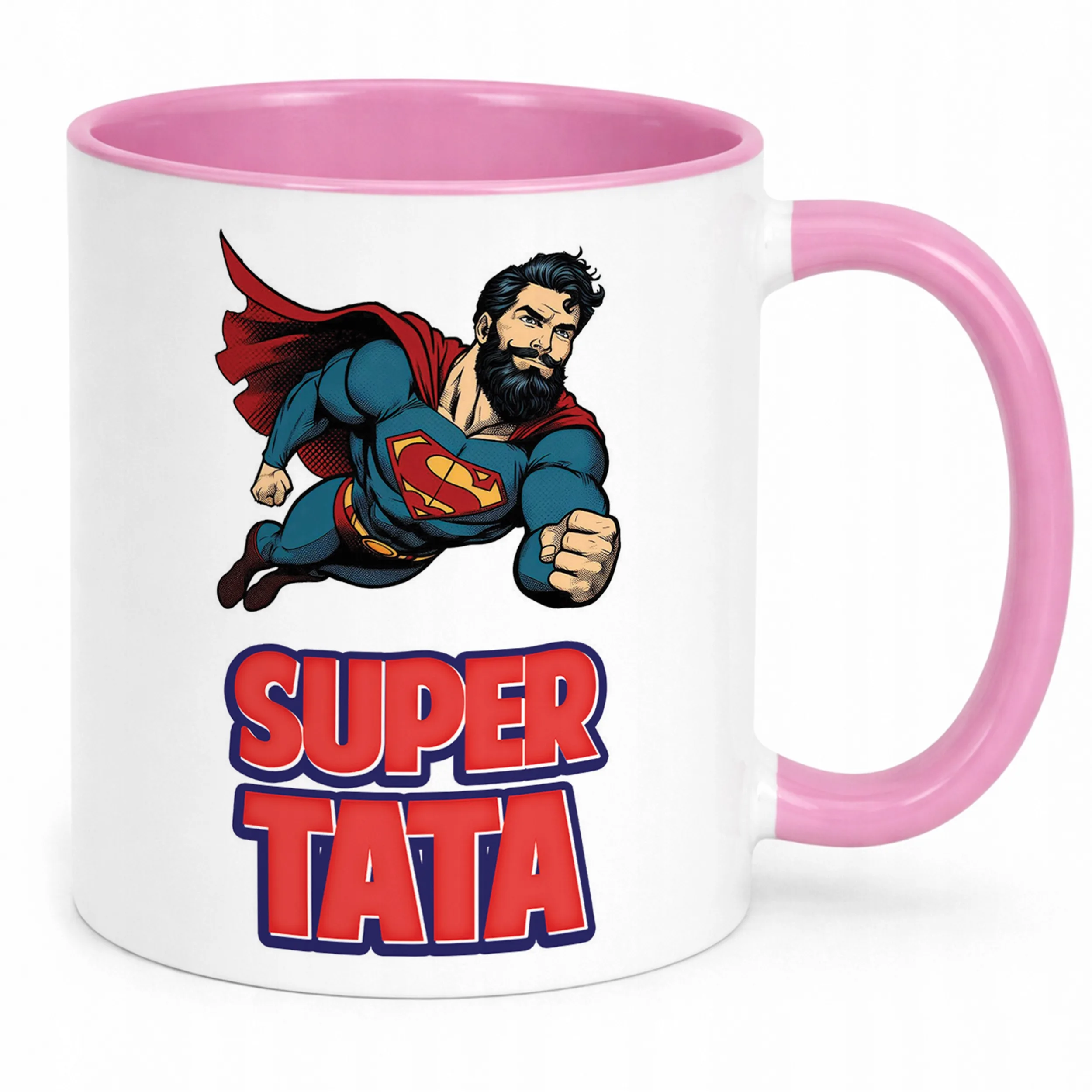 Kubek Różowy Dzień Ojca Dla Taty Super Tata Prezent