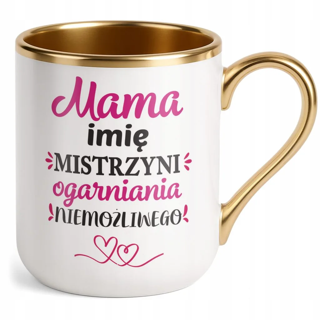 Kubek Premium Złoty Personalizowany Dzień Matki Dla Mamy Prezent Upominek