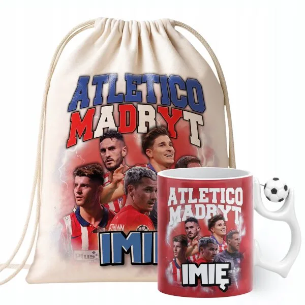 Zestaw personalizowany Kubek Piłkarski + Plecak Atlético Madryt Griezmann