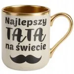 Kubek Premium Złoty Ecru Dzień Ojca Najlepszy Tata Na Świecie Prezent
