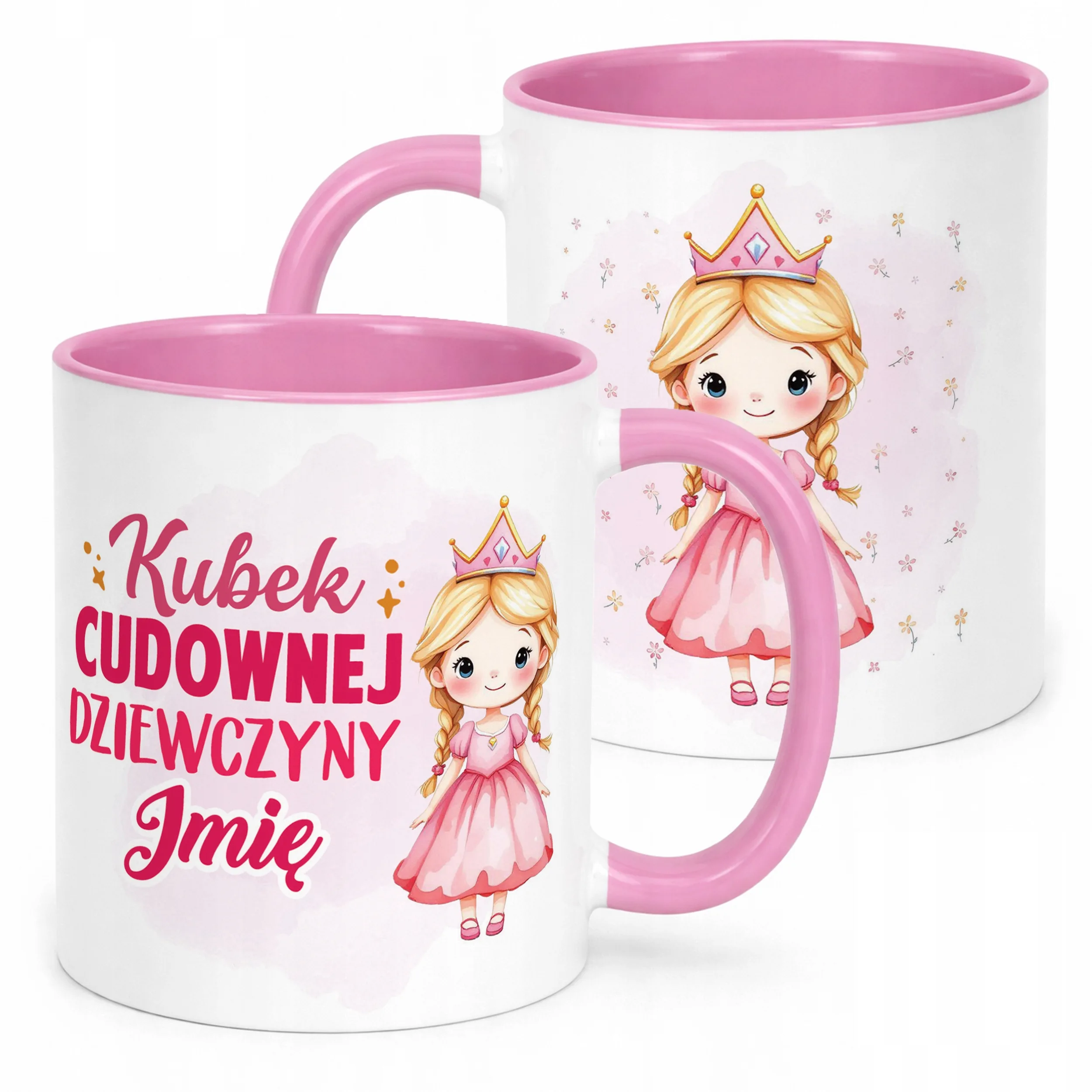 Kubek Różowy Personalizowany Dzień Kobiet Dla Dziewczynki Prezent