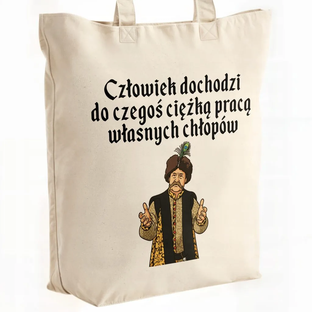 Torba bawełniana premium na zakupy 1670 Człowiek Dochodzi Do Czegoś