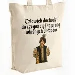 Torba bawełniana premium na zakupy 1670 Człowiek Dochodzi Do Czegoś