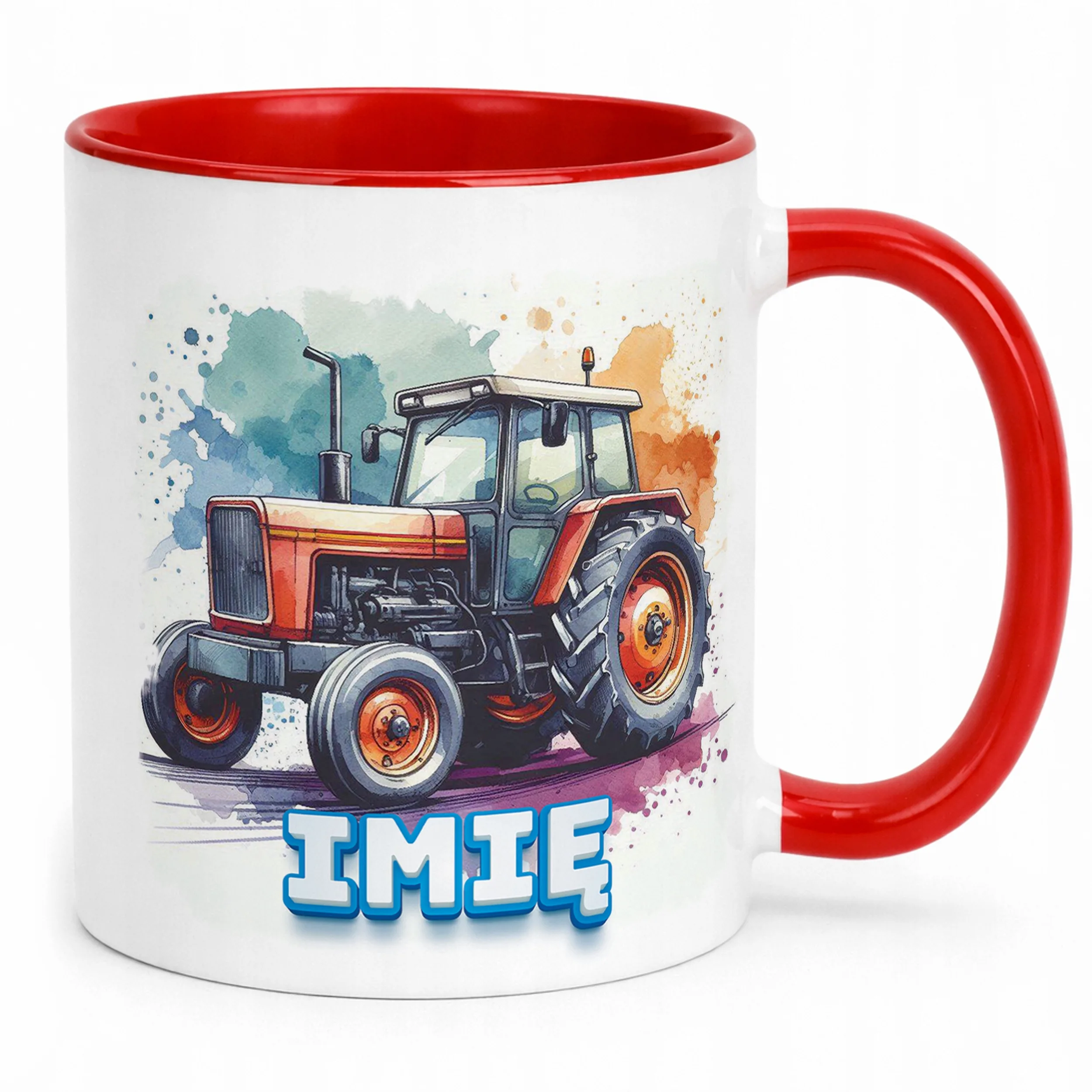 Kubek Czerwony Personalizowany Dla Fanów Traktorów Traktor Prezent