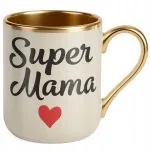 Kubek Premium Złoty Ecru Dzień Matki Dla Mamy Prezent Upominek Super Mama