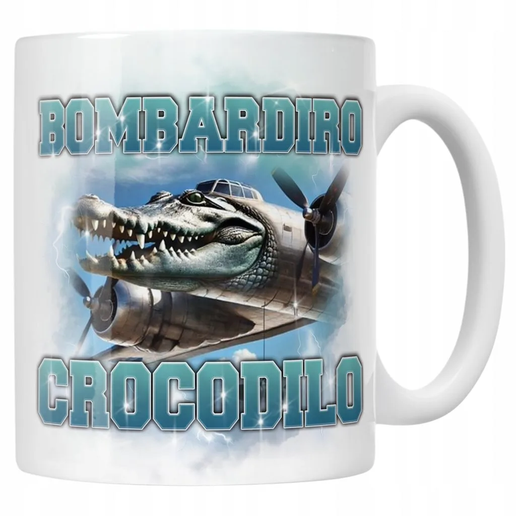 Kubek ceramiczny BRAINROT Bombardiro Crocodilo Memy Zabawny TikTok Viral