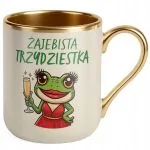 Kubek Premium Złoty Ecru Żajebista 30 Dla Kobiety Na Urodziny Prezent