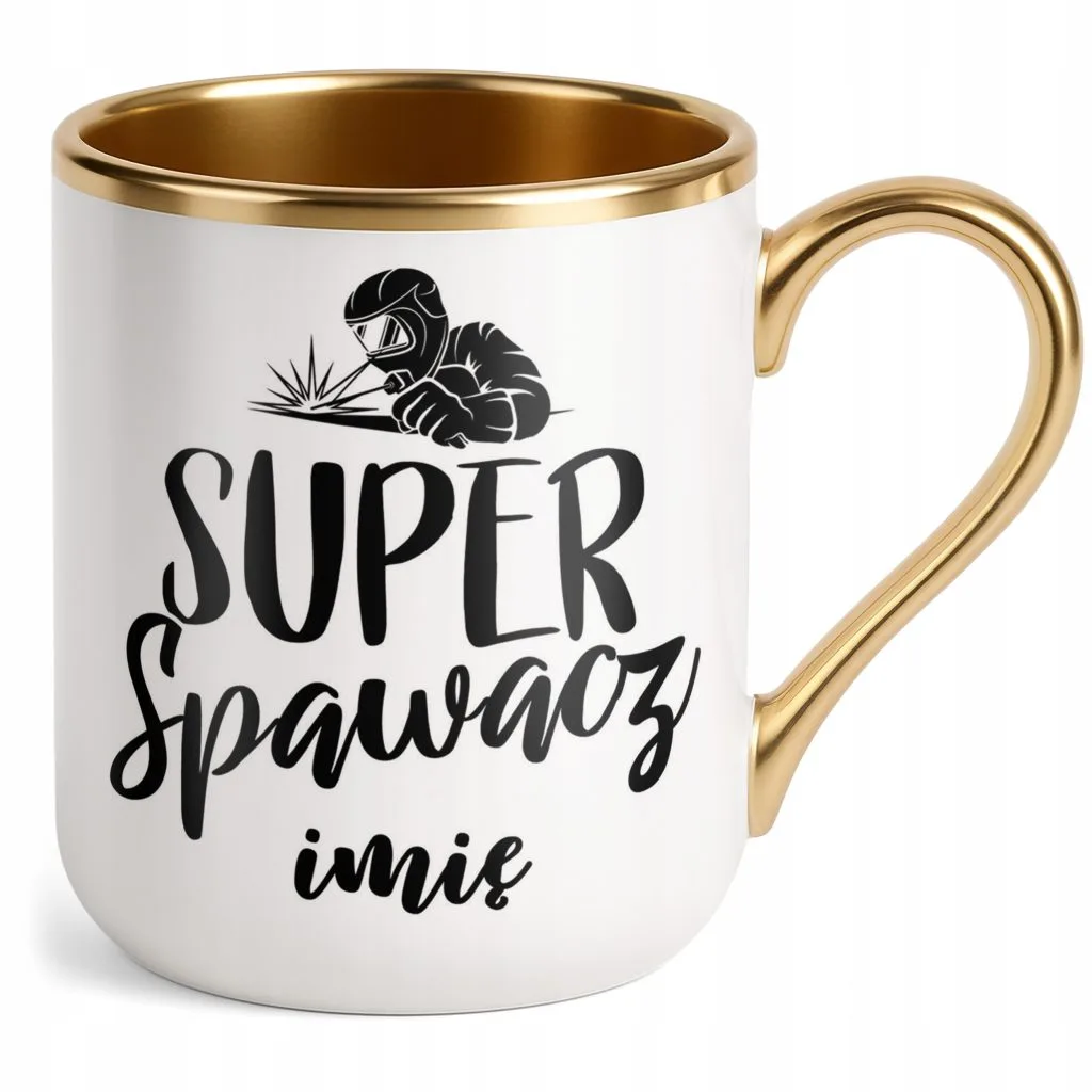 Kubek Premium Złoty Personalizowany Super Spawacz Prezent Upominek