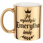 Złoty Kubek ceramiczny Personalizowany z okazji Emerytury Dla Emerytki
