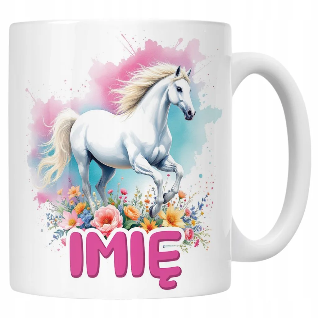 Kubek ceramiczny personalizowany Z Koniem Koń Słodki Dla Dzieci