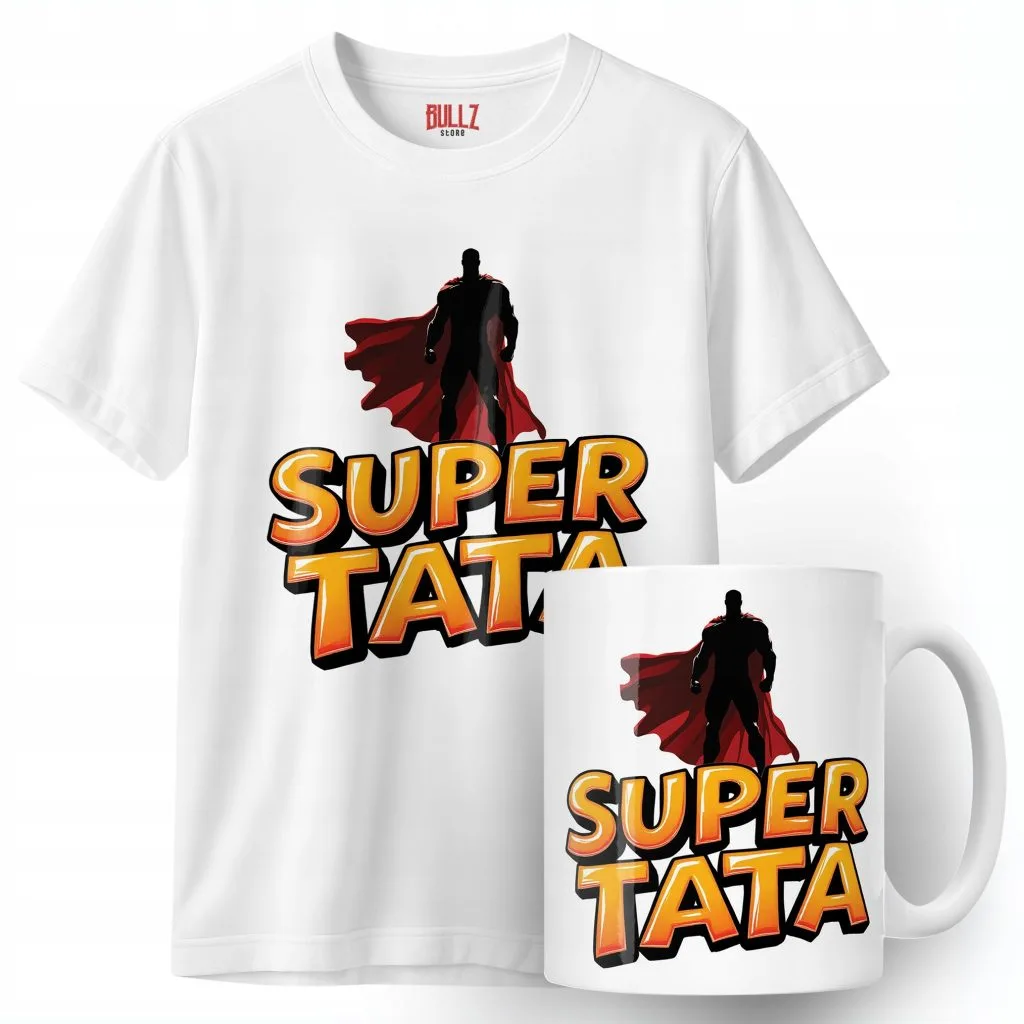 Zestaw Kubek + Koszulka Dzień Ojca Dla Taty Super Tata Prezent