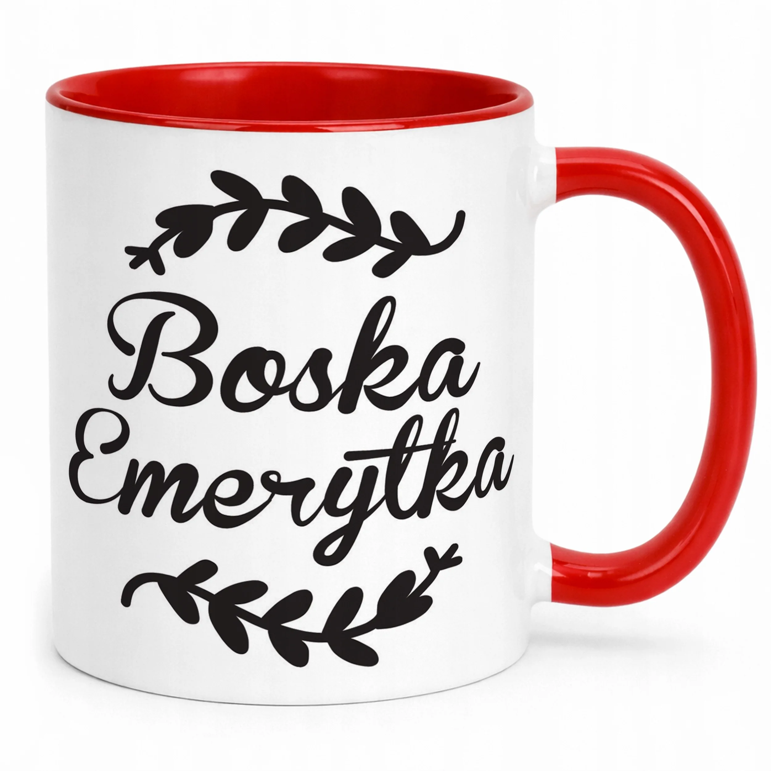 Kubek Czerwony z okazji Emerytury Dla Emerytki Prezent Upominek