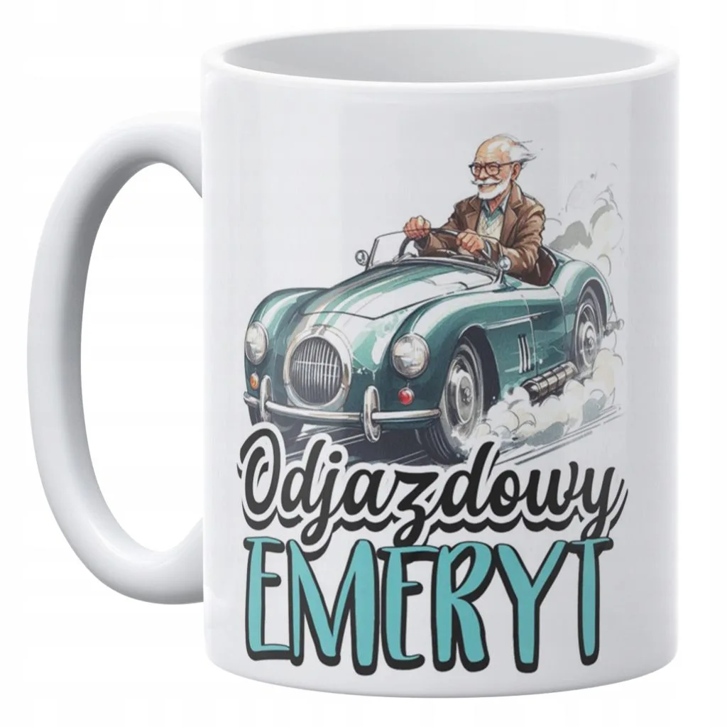 Kubek ceramiczny 330 ml Dla Emeryta Z Okazji Emerytury Prezent Zabawny