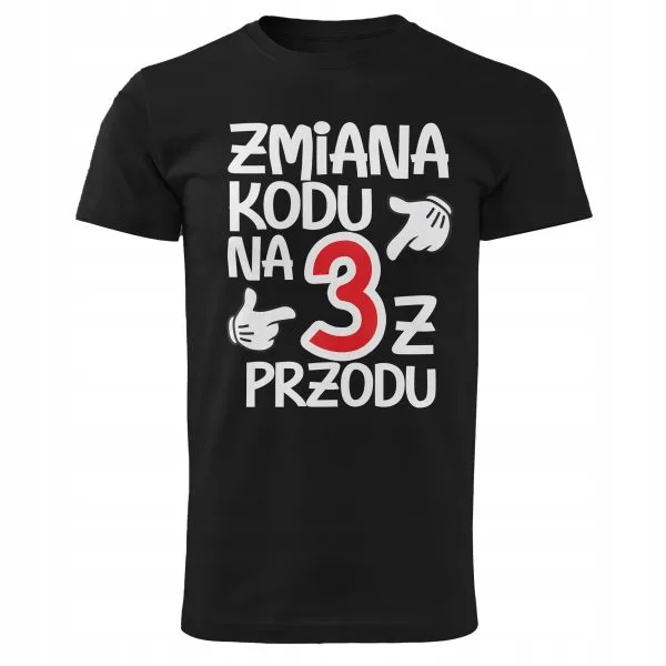 Koszulka męska czarna Zmiana Kodu Na 30 Urodziny Prezent Upominek