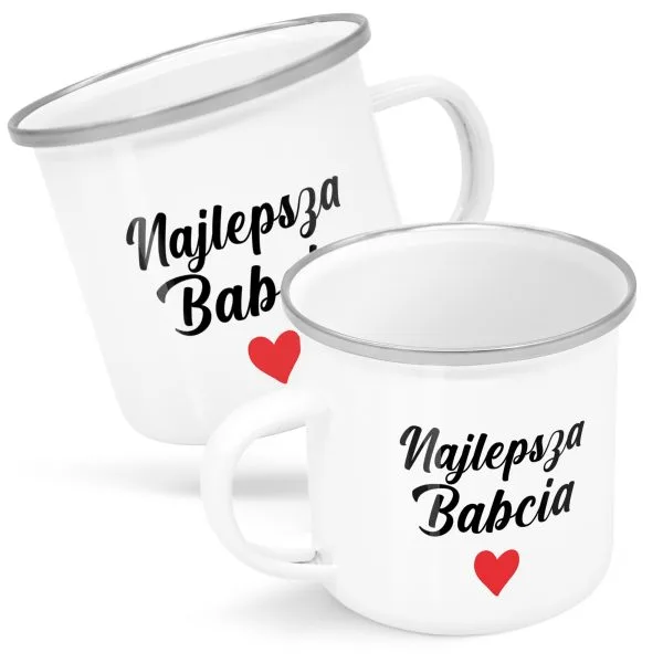 Kubek emaliowany 300ml na Dzień Babci i Dziadka GAR-01557