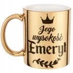 Złoty Kubek ceramiczny z okazji Emerytury Dla Emeryta Prezent Upominek