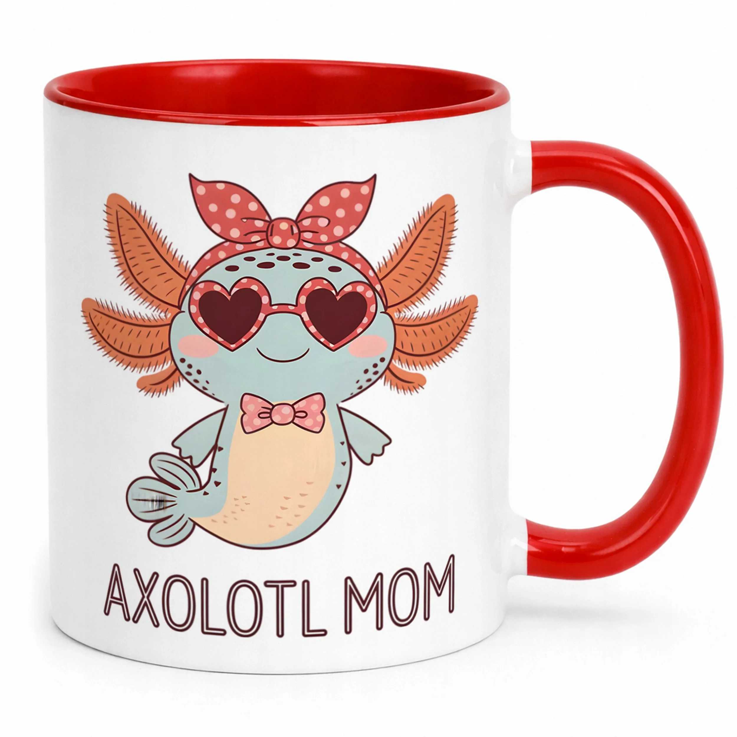 Super czerwony kubek dla dziecka 330ml Aksolotl Axolotl Różowy