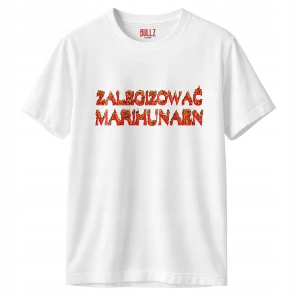 Koszulka biała męska Zalegizować Marihunaen Memy