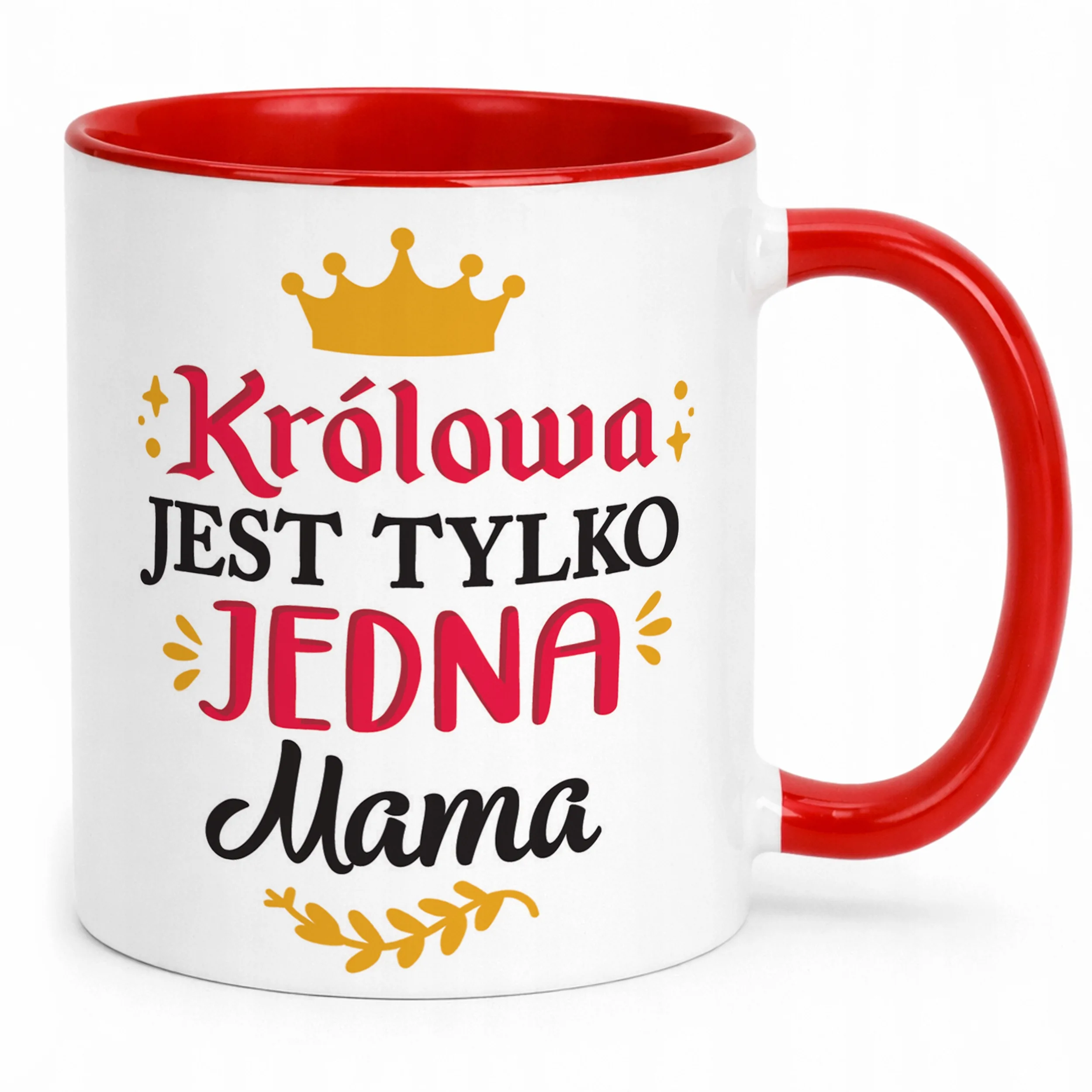 Kubek Czerwony Dzień Matki Dla Mamy Prezent Królowa Jest Tylko Jedna