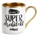 Kubek Premium Złoty Personalizowany Super Architekt Prezent Upominek