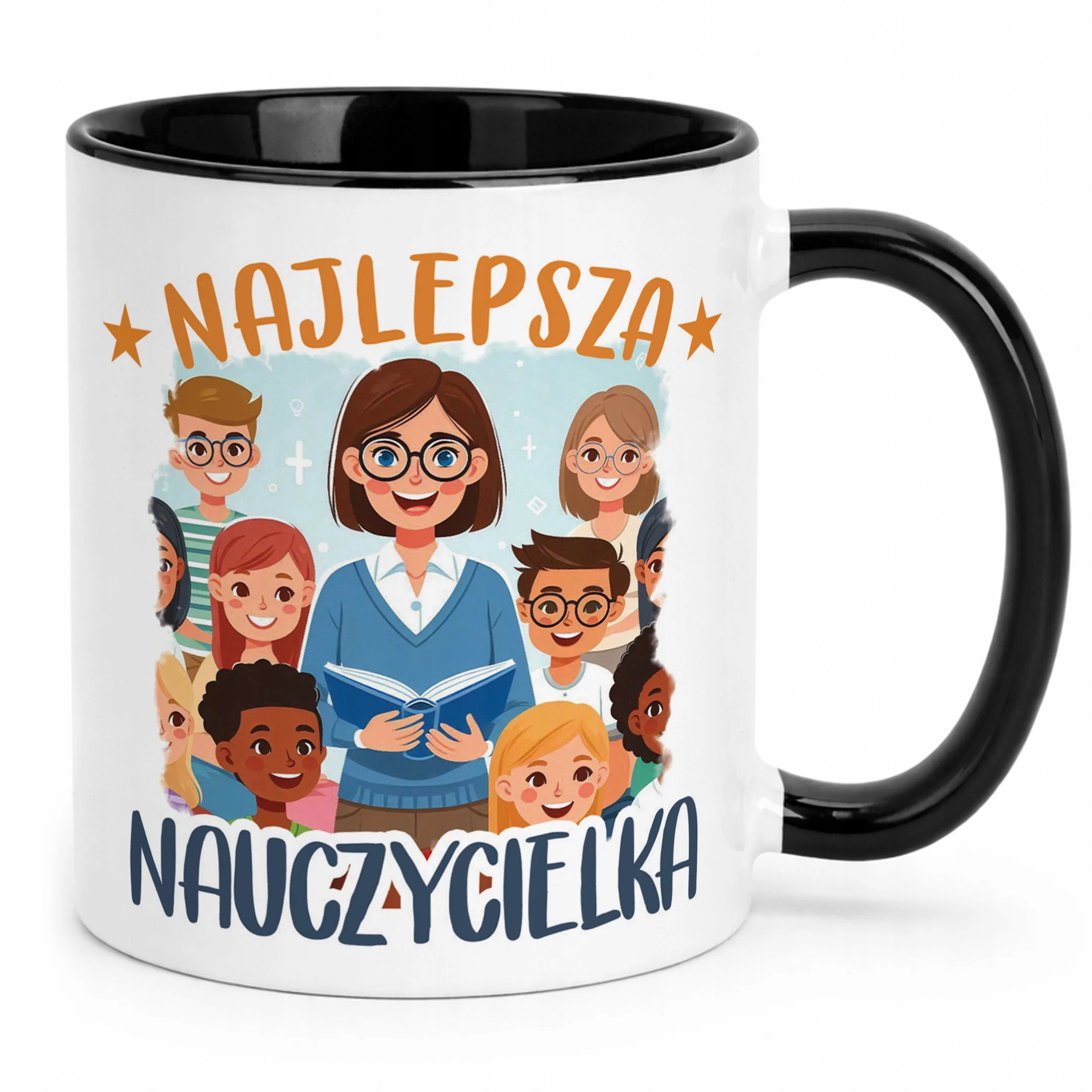 Kubek Czarny Najlepsza Nauczycielka Dzień Nauczyciela Prezent