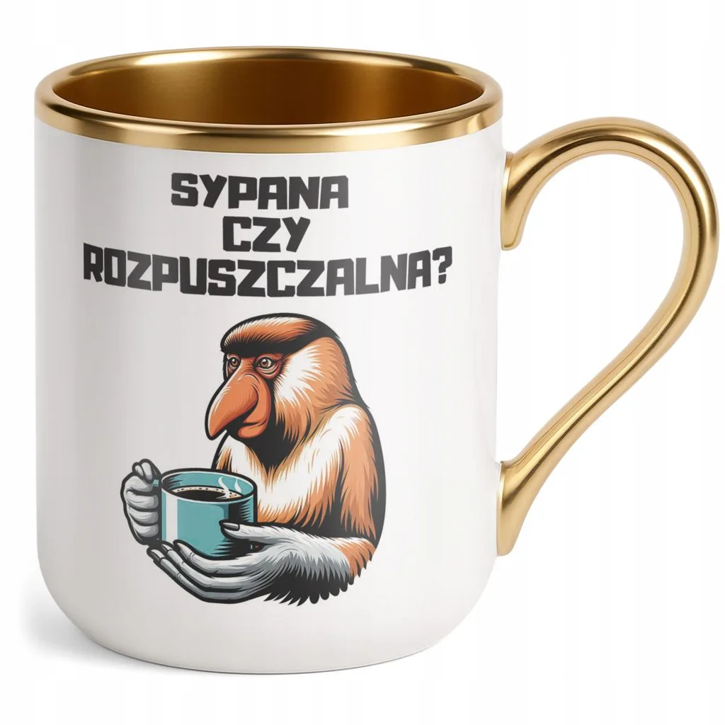 Kubek Premium Złoty Janusz Nosacz Kawa Zabawny Prezent
