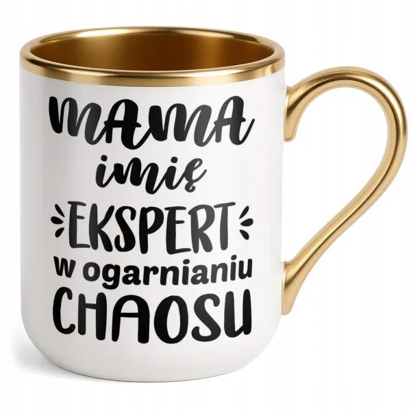 Kubek Premium Złoty Personalizowany Dzień Matki Dla Mamy Prezent Upominek