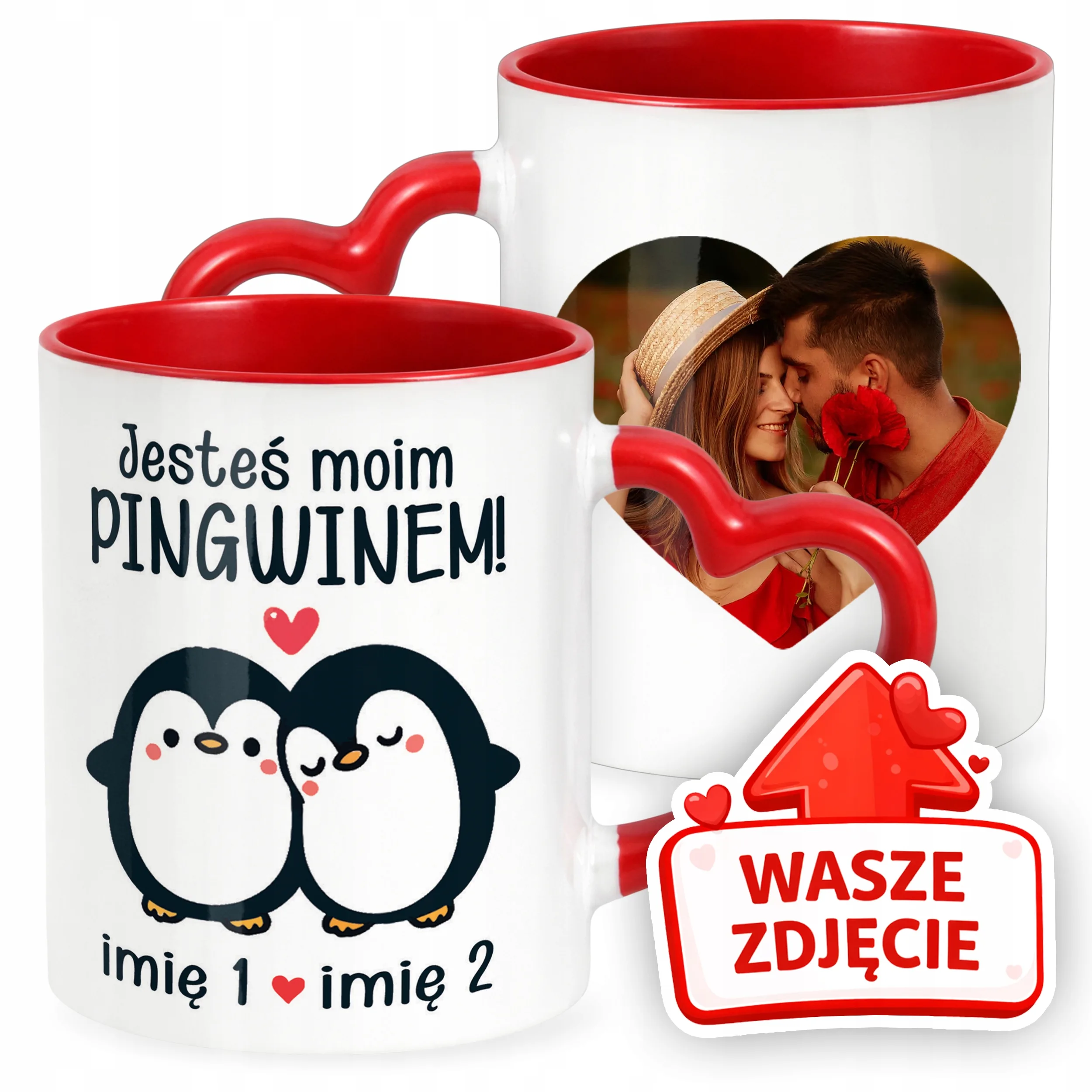 Kubek Walentynkowy Z Własnym Zdjęciem Imionami Serce Walentynki Prezent