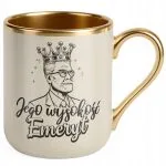 Kubek Premium Złoty Ecru Jego Wysokość Emeryt Emerytura Prezent