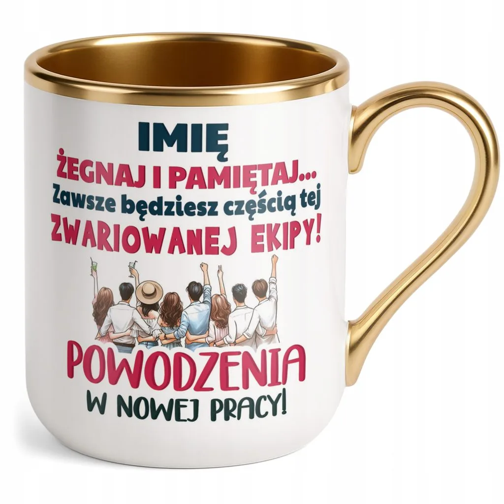 Kubek Premium Złoty Personalizowany Pożeganie Odejście z Pracy Prezent