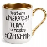 Kubek Premium Złoty Z okazji Emerytury Dla Emeryta Emerytki Prezent