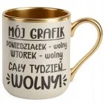 Kubek Premium Złoty Ecru Z okazji Emerytury Dla Emeryta Emerytki Prezent