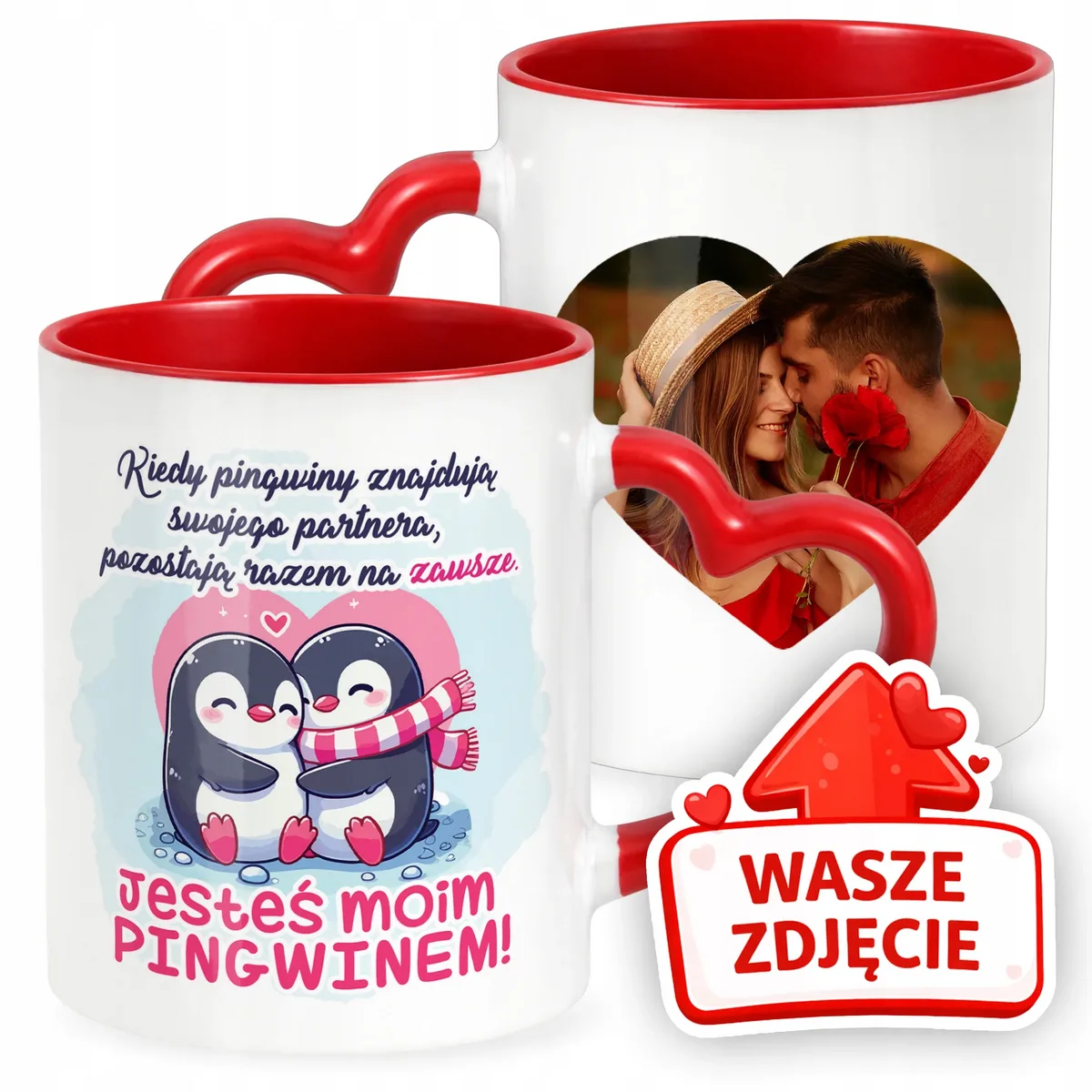 Kubek Walentynkowy Z Własnym Zdjęciem Serce Walentynki Prezent Upominek