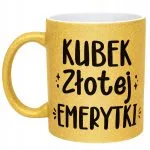 Złoty kubek brokatowy Z okazji Emerytury Dla Emerytki Prezent