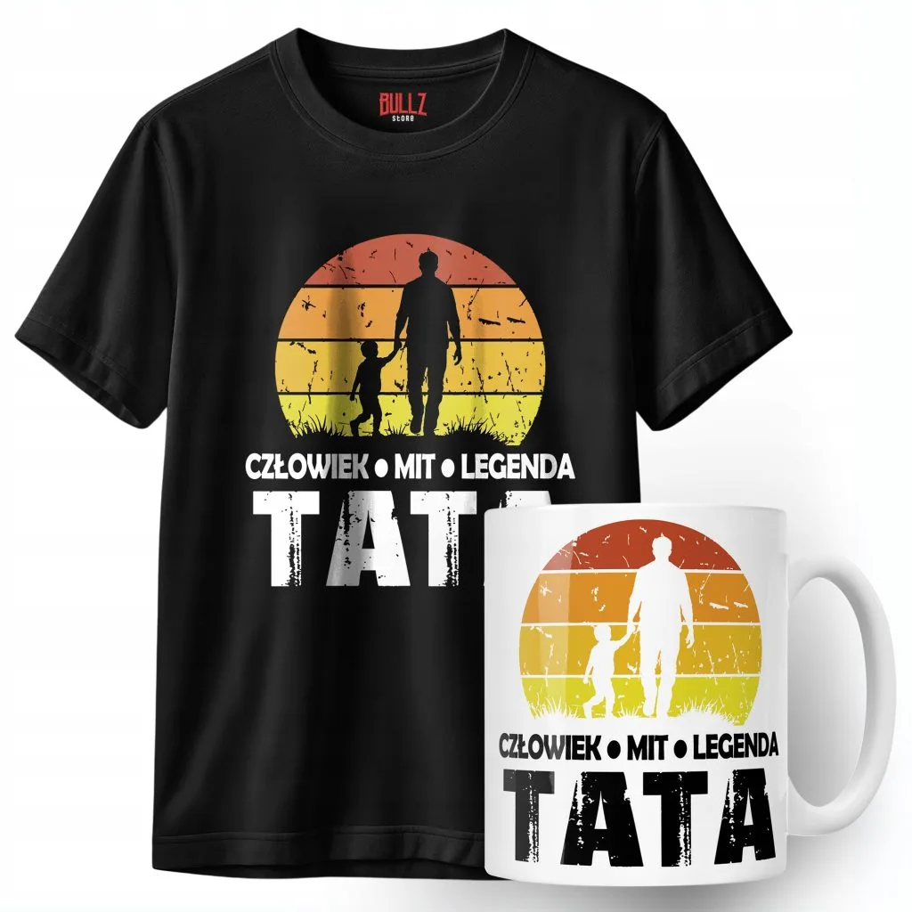 Zestaw Kubek + Koszulka Dzień Ojca Dla Taty Człowiek Mit Legenda