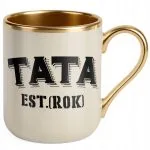 Kubek Premium Złoty Ecru Personalizowany Dzień Ojca Tata Rok