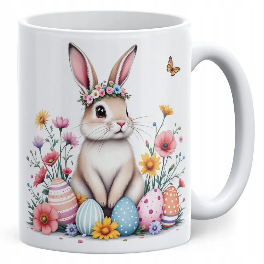 Kubek ceramiczny Wielkanocny Z okazji Świąt Wielkanocnych Zając Wiosna