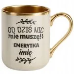 Kubek Premium Złoty Ecru Personalizowany z okazji Emerytury