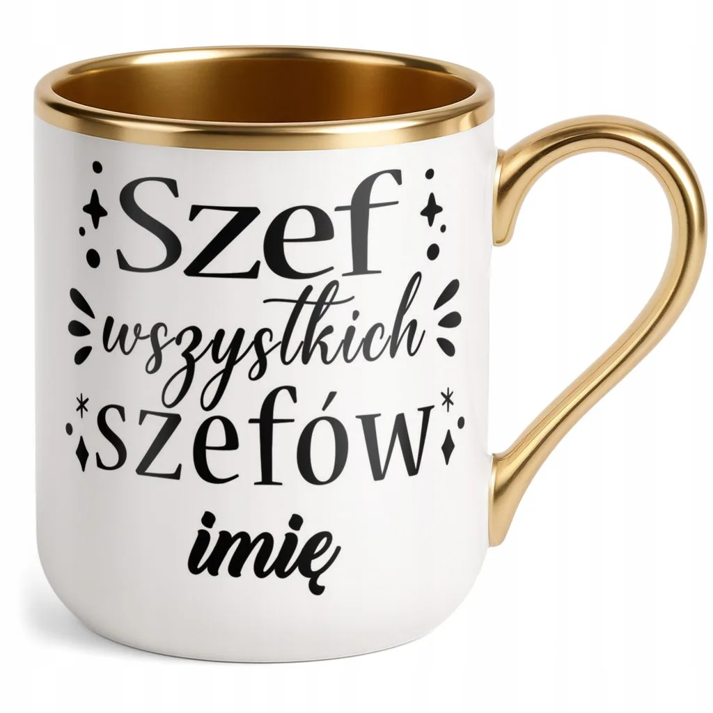 Kubek Premium Złoty Personalizowany Wszystkich Szefów Dla Szefa Prezent