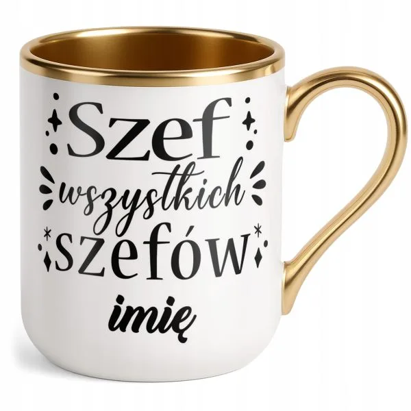 Kubek Premium Złoty Personalizowany Wszystkich Szefów Dla Szefa Prezent