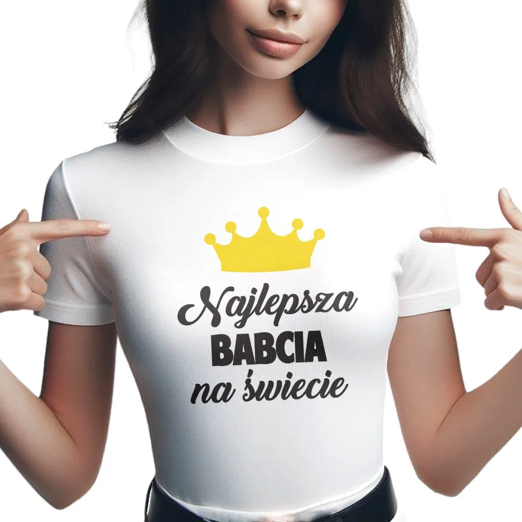 Koszulka Męski T-shirt Na Dzień Babci Prezent Najlepsza Babcia