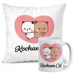Zestaw Kubek + Poduszka 38×38 cm Walentynki Bubu i Dudu Kocham Cię