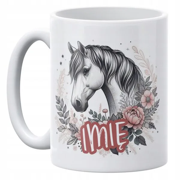 Kubek ceramiczny personalizowany 330 ml Z Koniem Koń Na Prezent Dla Dzieci