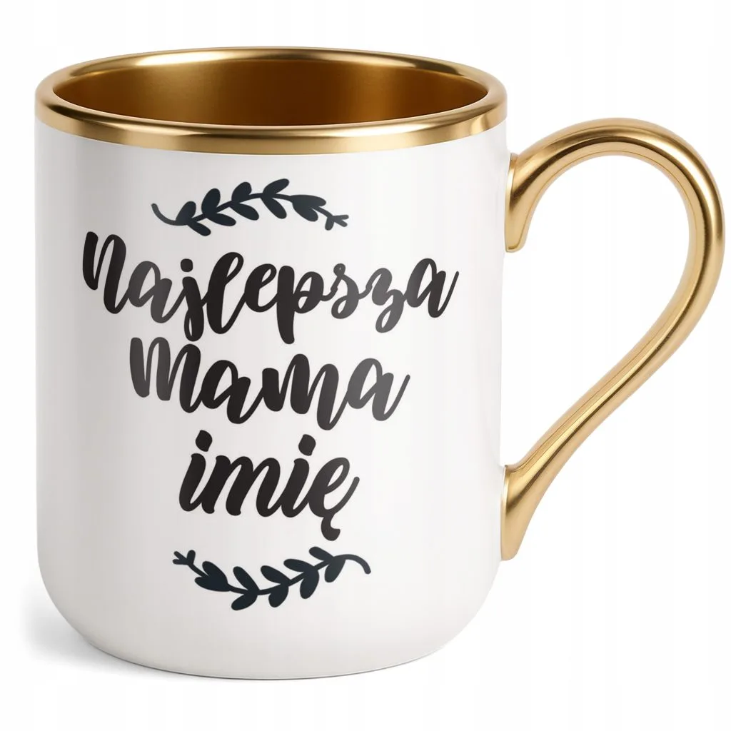 Kubek Premium Złoty Personalizowany Dzień Matki Dla Mamy Prezent Upominek