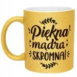 Złoty kubek brokatowy Dzień Kobiet Zabawny Prezent Upominek Dla Kobiety