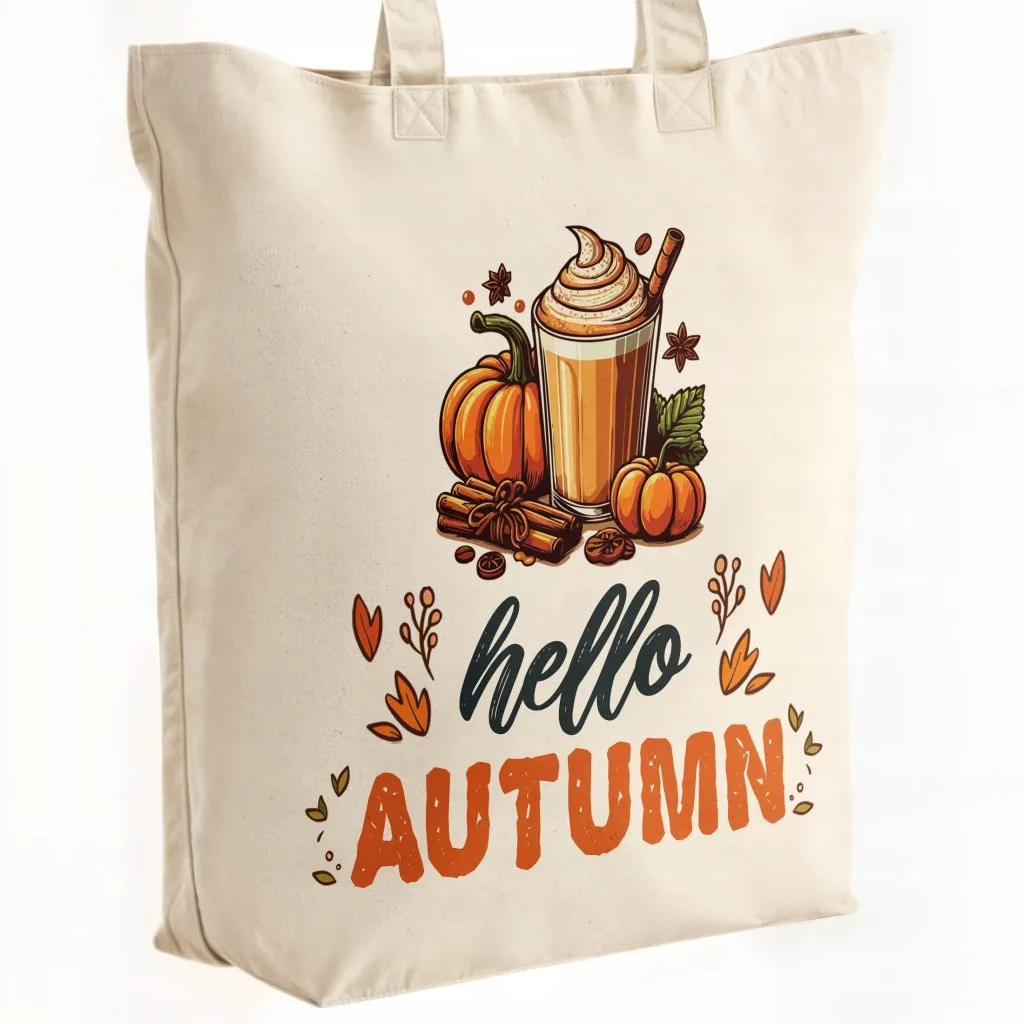 Torba bawełniana premium Jesień Hello Autumn Liść Prezent