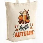 Torba bawełniana premium Jesień Hello Autumn Liść Prezent