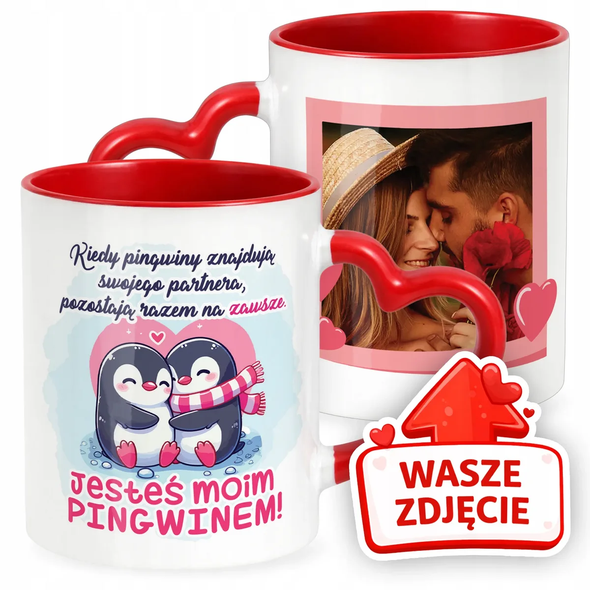 Kubek Walentynkowy Z Własnym Zdjęciem Serce Walentynki Prezent Upominek