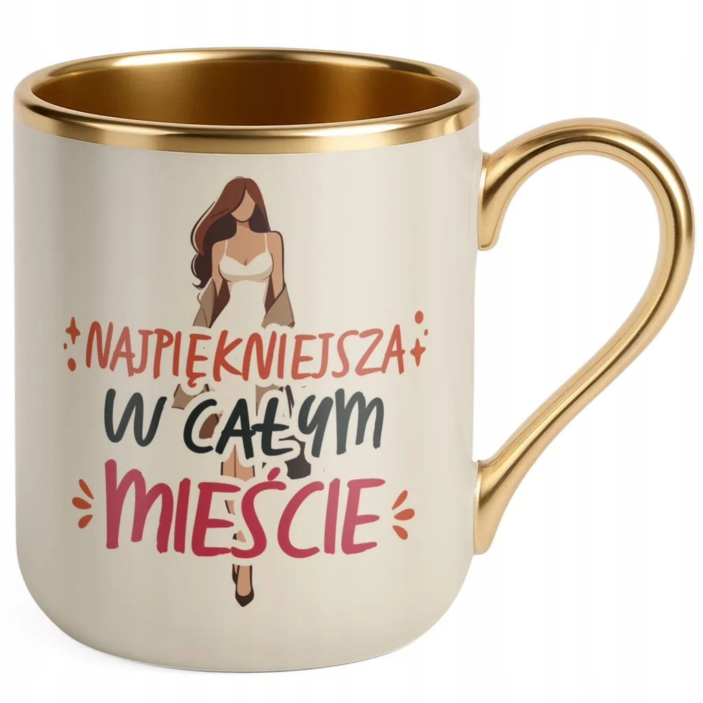 Kubek Premium Złoty Ecru Dzień Kobiet Zabawny Prezent Upominek Dla Kobiety