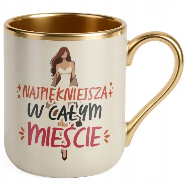 Kubek Premium Złoty Ecru Dzień Kobiet Zabawny Prezent Upominek Dla Kobiety